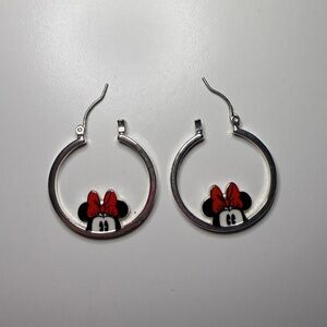 Disney Minnie Mouse Silver Hoop Earrings